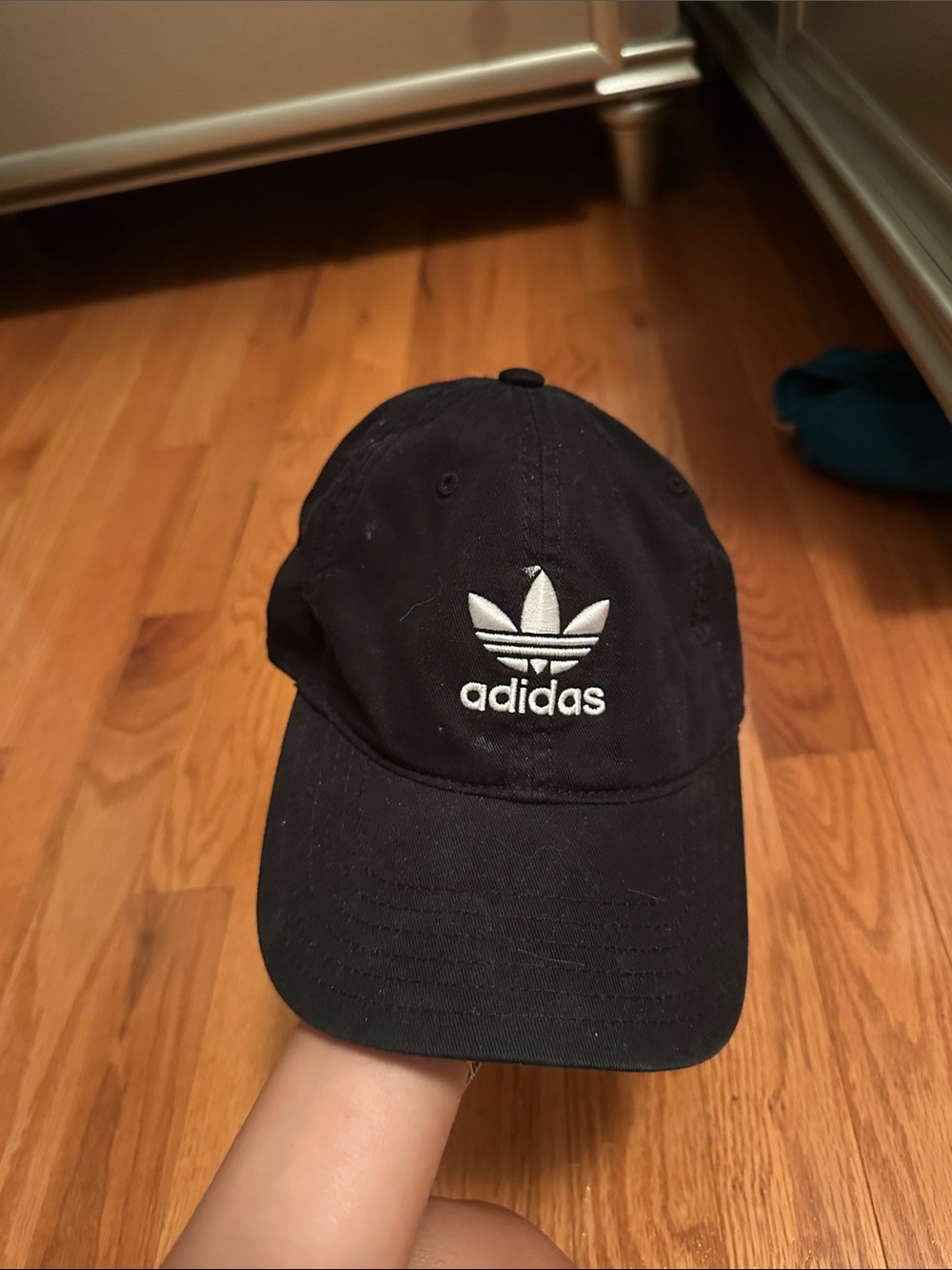 adidas Black Cap with White Trefoil Logo